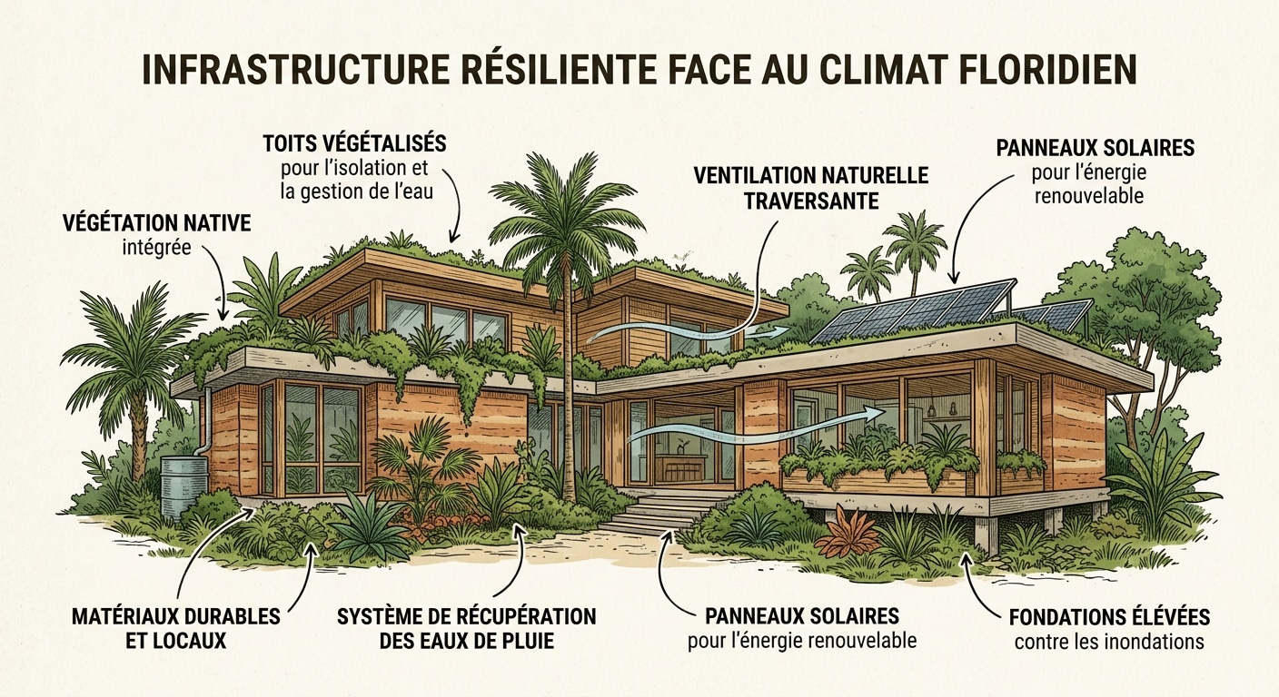 Illustration d'un projet d'infrastructure durable et résilient au climat.