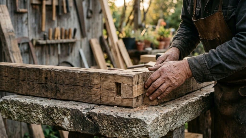 Fabriquer une table de cuisine en bois de récupération : techniques d'assemblage et finitions pour une durabilité extrême